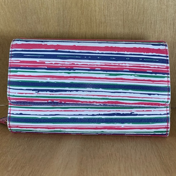 Handbags - Striped Multi Section Wallet